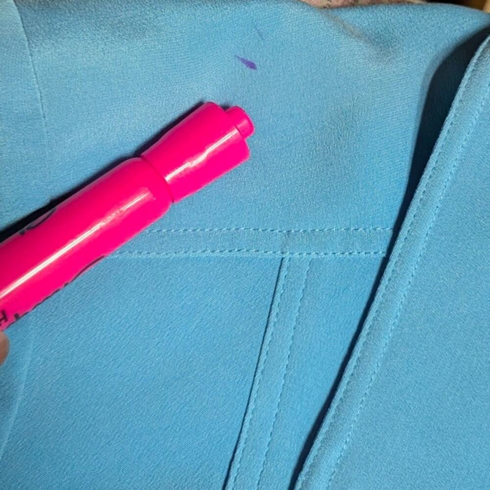 Jones New York Sky Blue Shacket Blazer Minimalist Career 8 button Up Vintage - Picture 9 of 9
